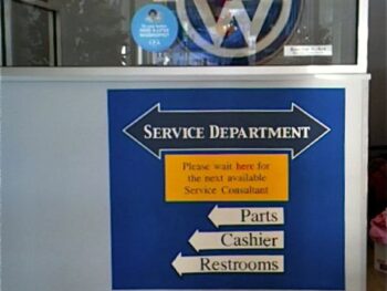 VW Service Department Sign